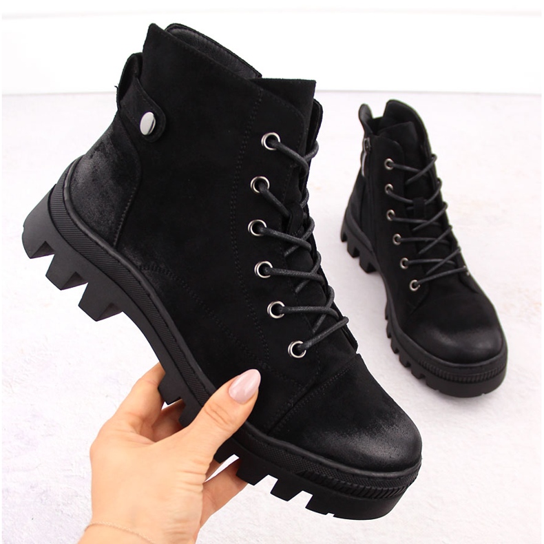 Black women's ankle boots Potocki SZ12168 1