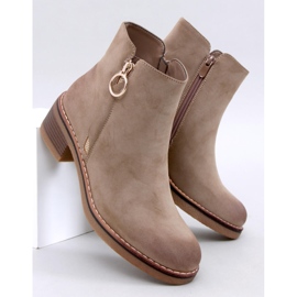 Levere Khaki nubuck low-heeled ankle boots beige 1