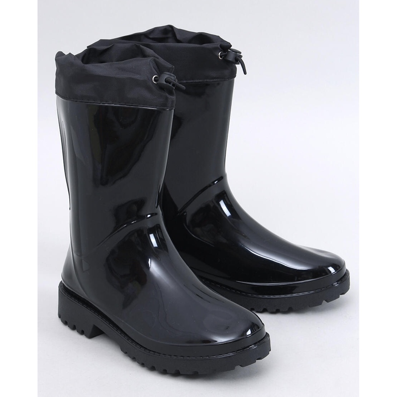 Kiffer Black lacquered Wellington boots with welt 1