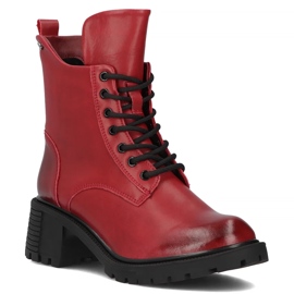 Filippo DBT6501/24 Rd leather high-heeled ankle boots, red 1