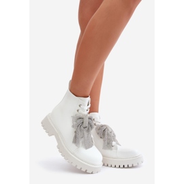 Women's Boots With a Bow, White Ocenttia 1