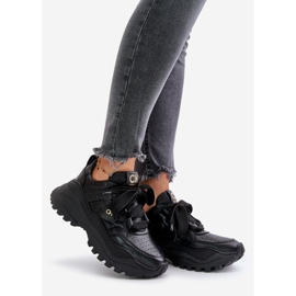 Women's Leather Sneakers Black CheBello 4583 1