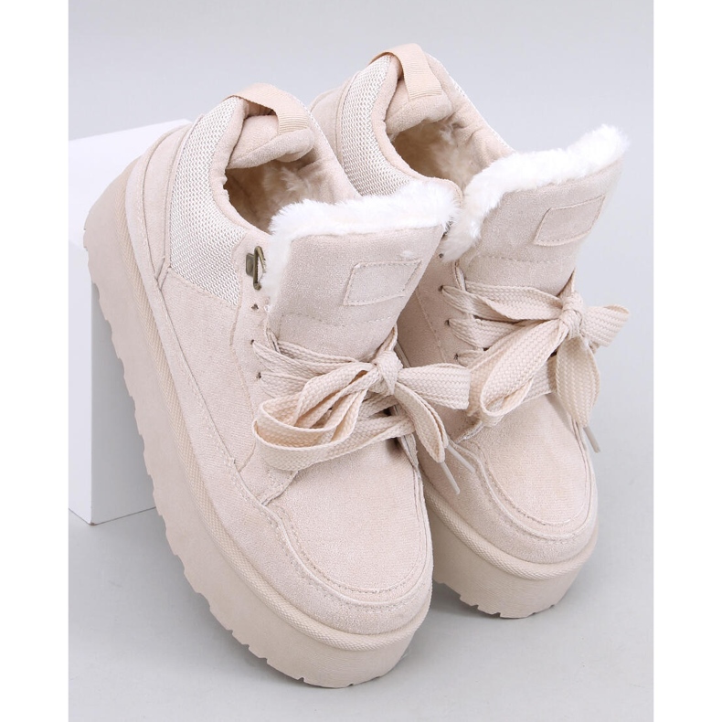Skinner Beige insulated platform sneakers 1