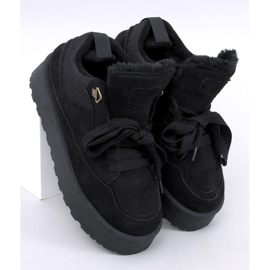 Skinner Black insulated platform sneakers 1