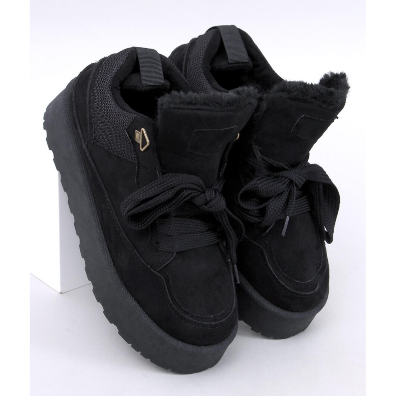 Skinner Black insulated platform sneakers 1