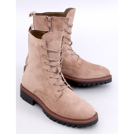 Simmer Khaki suede lace-up ankle boots beige 1
