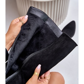 Eco Suede Women's Over-the-Knee Boots On High Heel Warm Vinceza 16473 Black 2