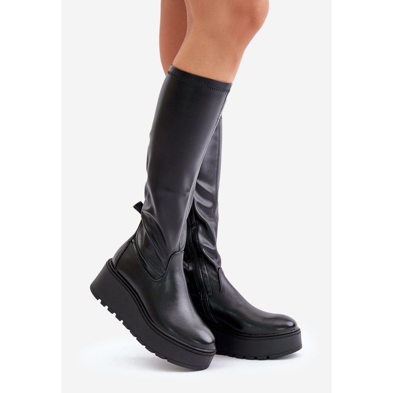 Women's Over-the-Knee Boots On Platform And Wedge Vinceza 58342 Black 1