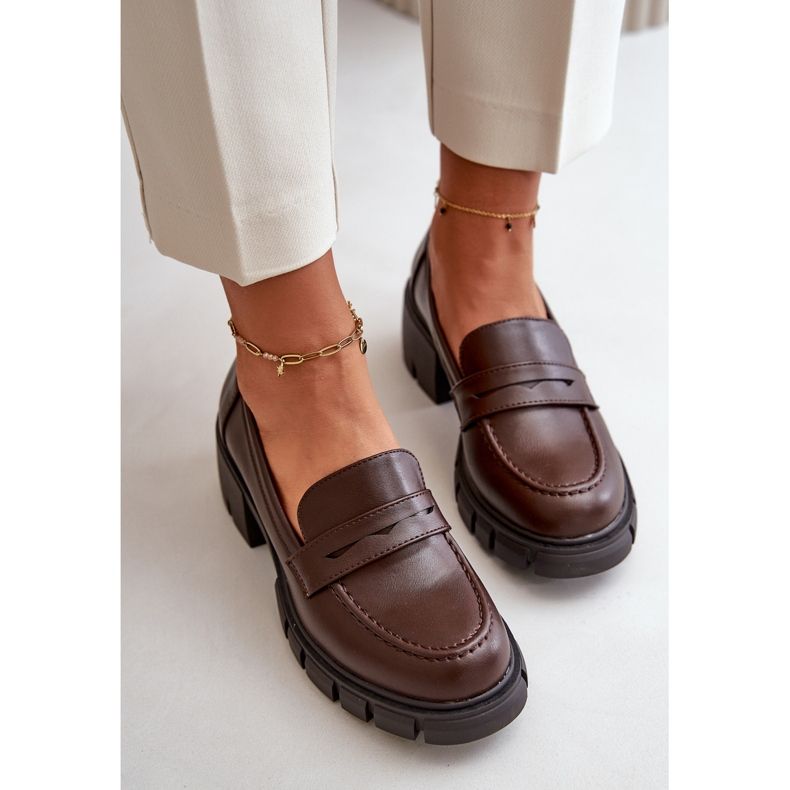 Cm Paris Women's Low-Heel Shoes Made of Eco Leather, Dark Brown 7 Cm Paris Women's Low-Heel Shoes Made of Eco Leather, Dark Brown 7