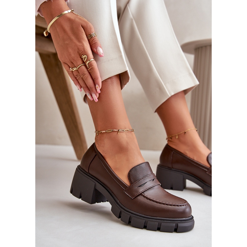 Cm Paris Women's Low-Heel Shoes Made of Eco Leather, Dark Brown 4