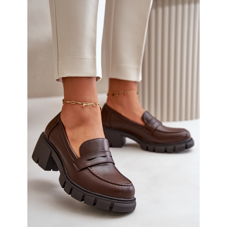Cm Paris Women's Low-Heel Shoes Made of Eco Leather, Dark Brown 5 Cm Paris Women's Low-Heel Shoes Made of Eco Leather, Dark Brown 5