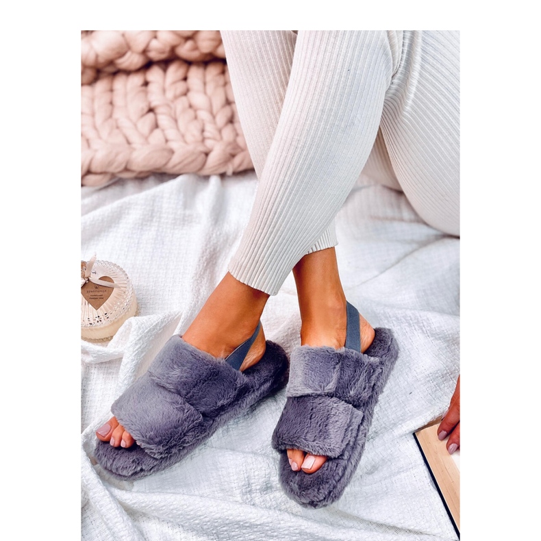 Rhodes Gray women's slippers with elastic band grey 1