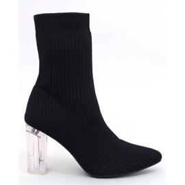 Destani Black sock boots with a transparent heel - Inello 1