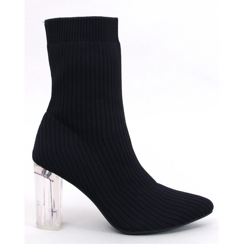 Destani Black sock boots with a transparent heel - Inello 1