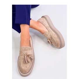 Trinity Beige platform loafers with fringes - Inello 1