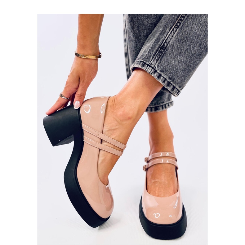 Lorai Khaki wide heel pumps - Inello beige 1