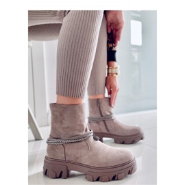 Connie Taupe flat ankle boots - Inello beige 2