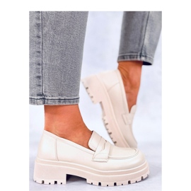 Dench Beige platform loafers - Inello 1