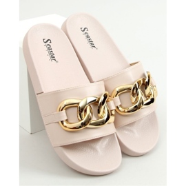 Beige Flip Flops With Chain CK203 Beige 1