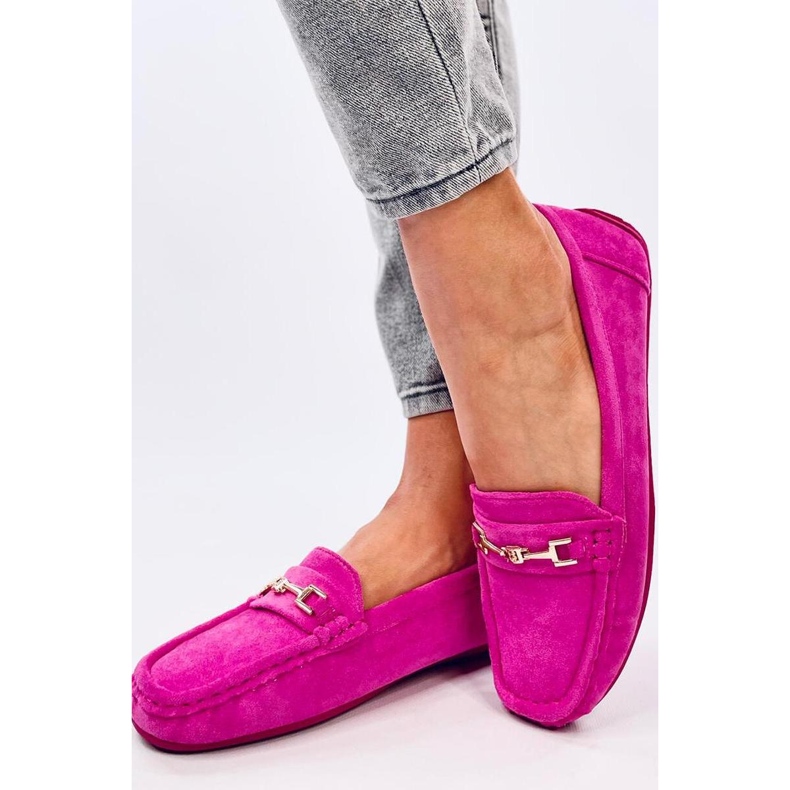 Women's suede moccasins Sourd Fuchsia pink 1