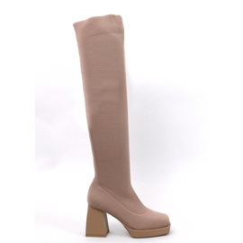 Hilary Khaki high-heeled sock boots - Inello brown 1