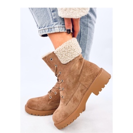 Barkoi Camel lace-up ankle boots - Inello brown 1