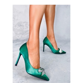 Trini Green satin bow heels 1