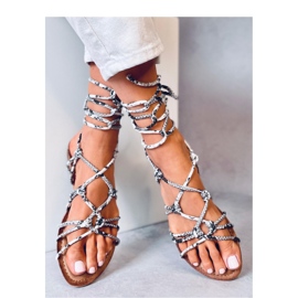 Morin Serpentine gladiator sandals grey 1