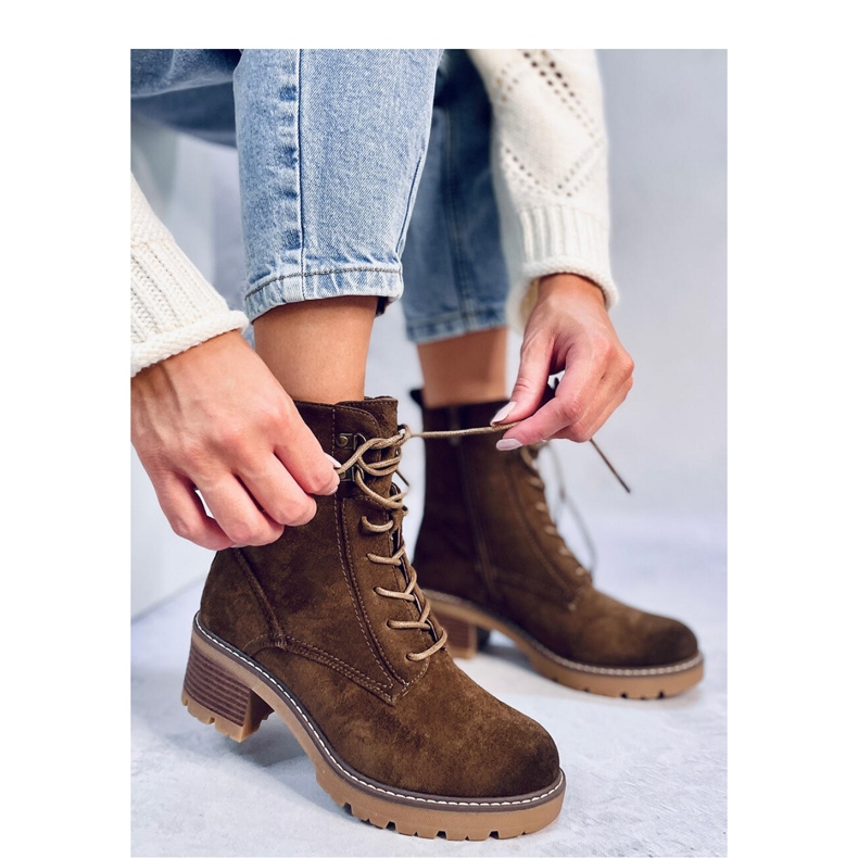 Reed Green comfortable high heel ankle boots brown 1