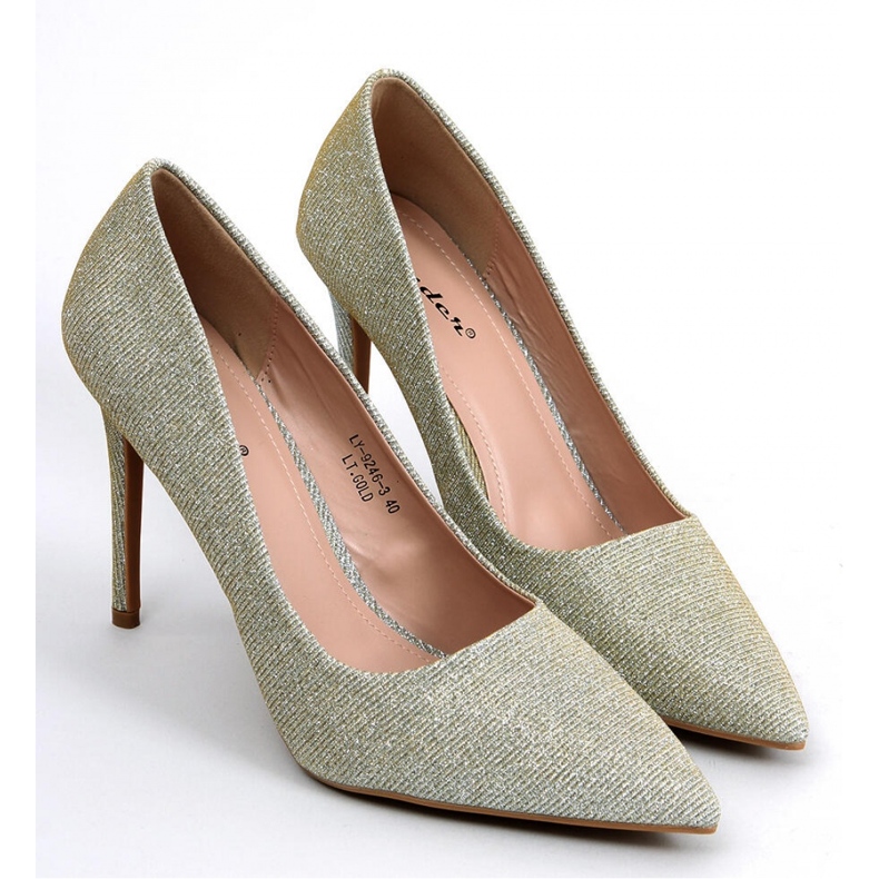 Women's opalescent Anabelle LT.GOLD high heels - Inello yellow 1