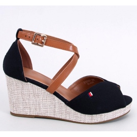 Berna Black open toe wedge sandals - Inello 1