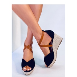 Berna Black open toe wedge sandals - Inello 2