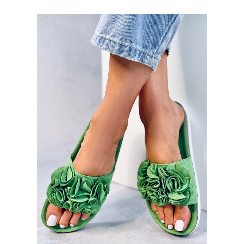 Sandal Flip-flops with flowers Green 1