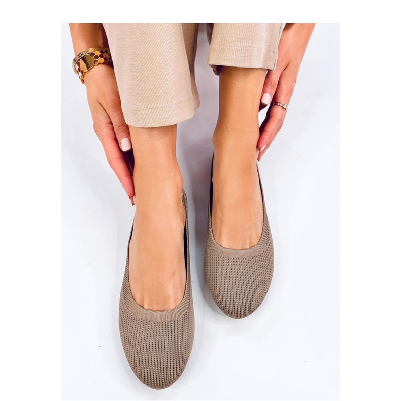 Khaki sock ballet flats brown 1