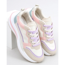 Pink sports shoes beige 1
