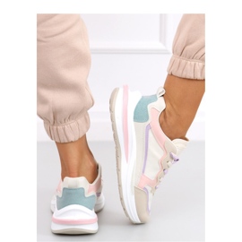 Pink sports shoes beige 2
