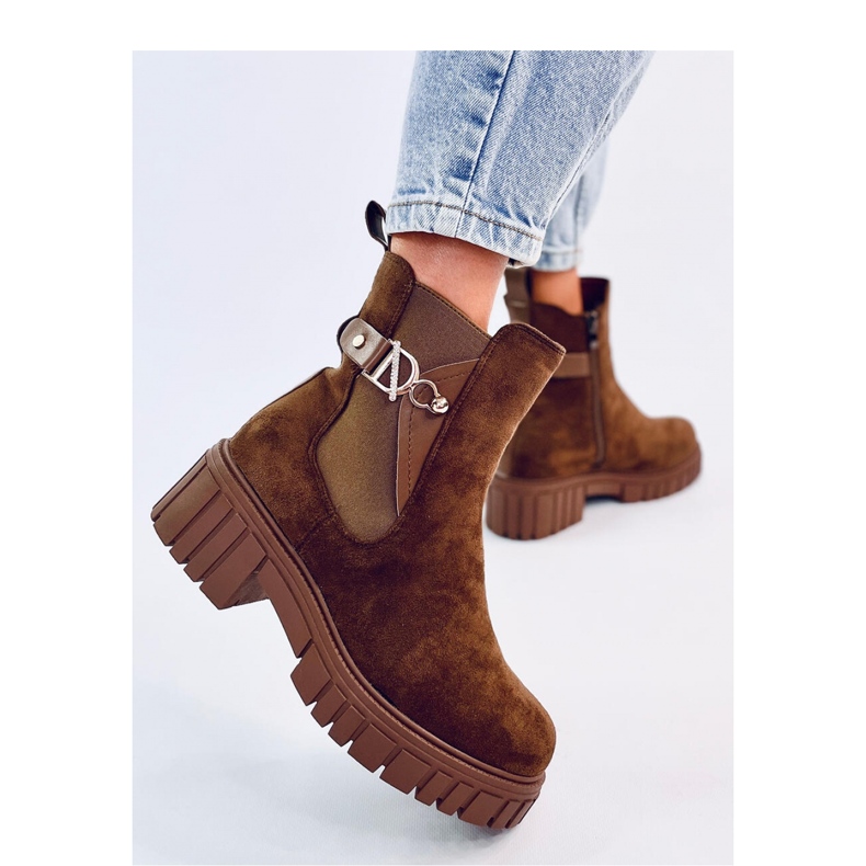 Green platform Chelsea boots brown 2