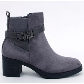Yonda Gray stable heel ankle boots - Inello grey 1