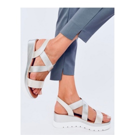 Silver wedge sandals grey 1