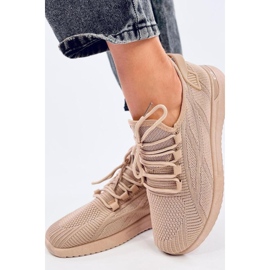 Khaki sock sports shoes brown 1