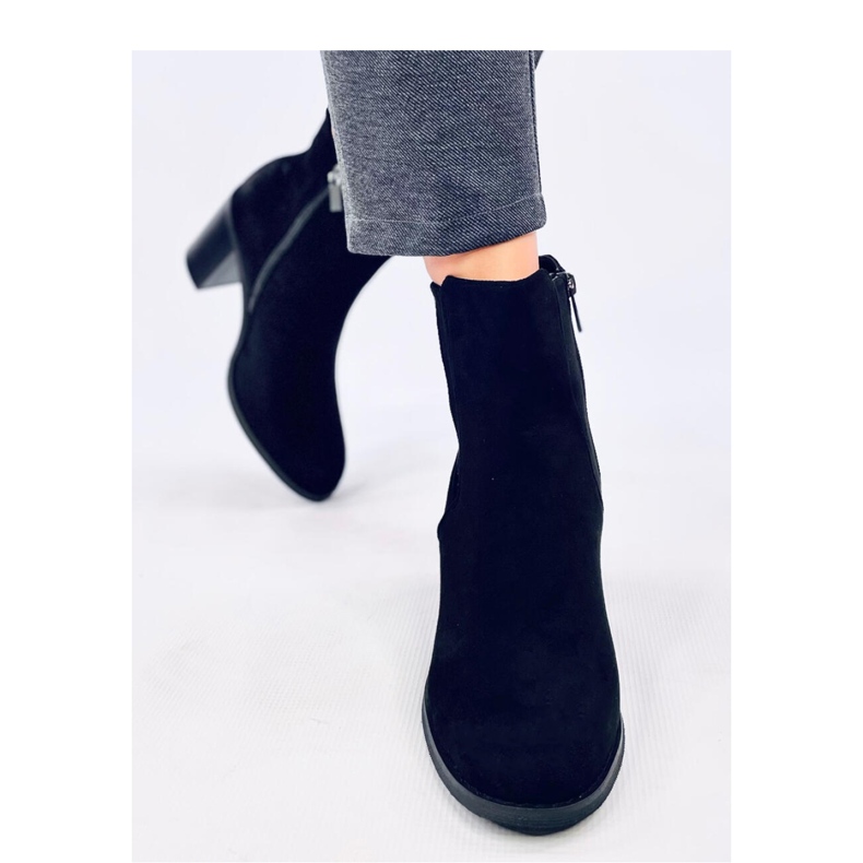 Black suede heeled boots 2