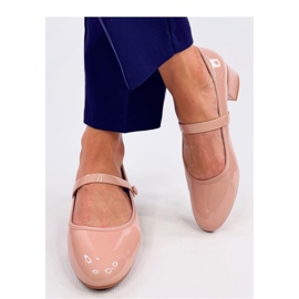 Nude patent high heel ballet flats beige 2