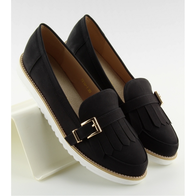 Women's Black Moccasins 1