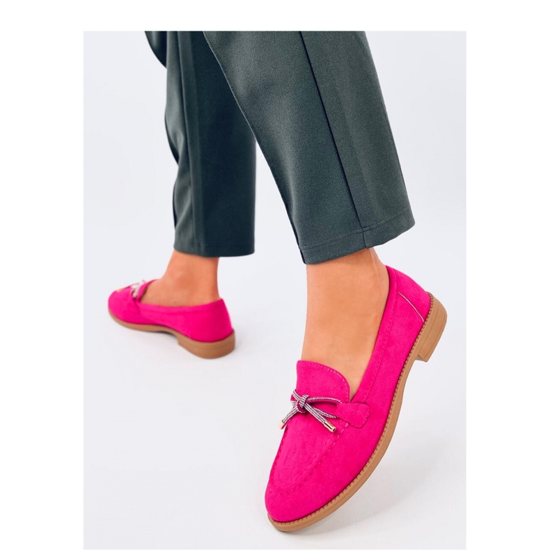Women's suede moccasins Fuchsia pink 1