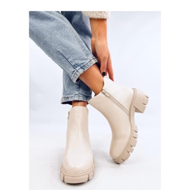 Ledeck Beige Pu wide-heeled Chelsea boots - Inello 2