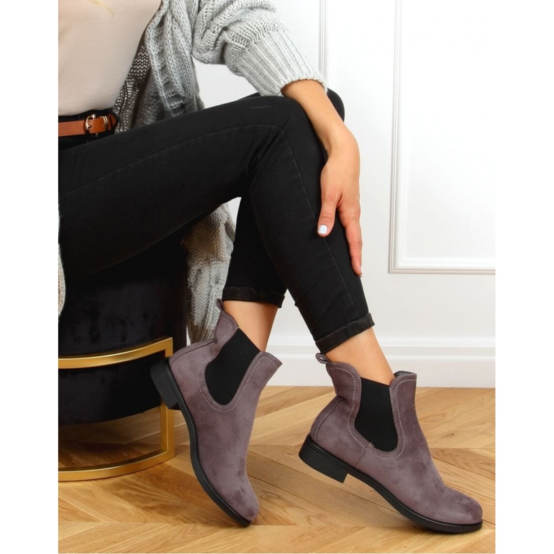 Classic gray women's Chelsea boots MR-9 Gray - Inello grey 2 Classic gray women's Chelsea boots MR-9 Gray - Inello grey 2