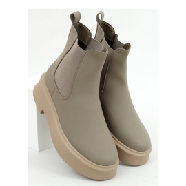 Khaki Green Chelsea boots with a thick sole 1