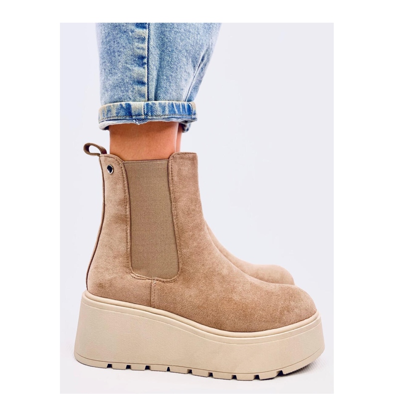 Ronda Khaki platform Chelsea boots - Inello beige 1