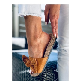 Kiara Camel cork flip-flops sandal - Inello brown 2