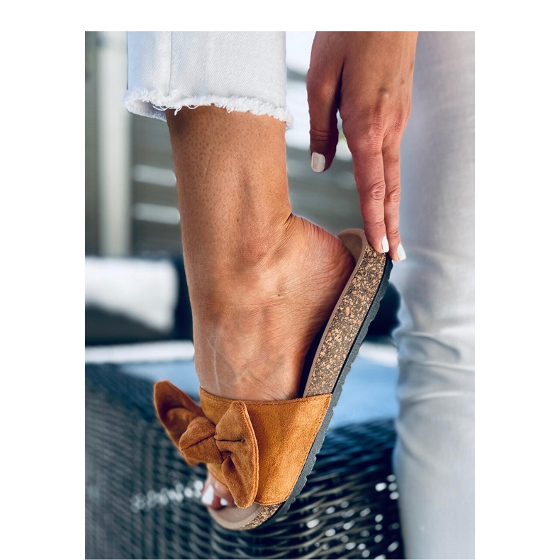 Kiara Camel cork flip-flops sandal - Inello brown 2